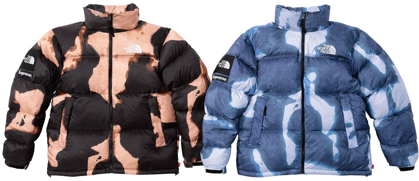 Supreme®/The North Face® Bleached Denim Print Nuptse Jacket